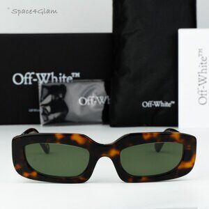 Off-White Men Sunglasses Havana Green Rectangle OERI13C RENTON 6055 BRAND NEW